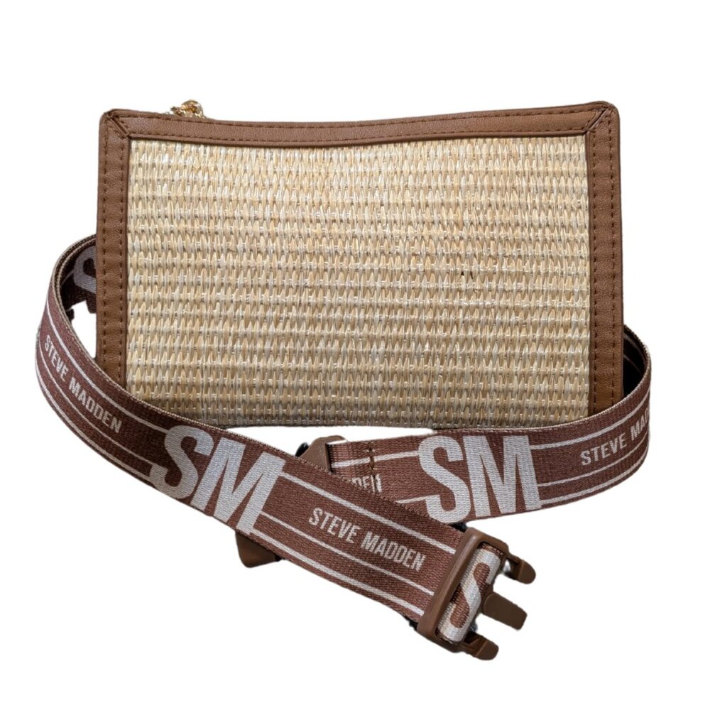 Steve Madden Straw Woven Tropical Resort Belt Bag, NWT